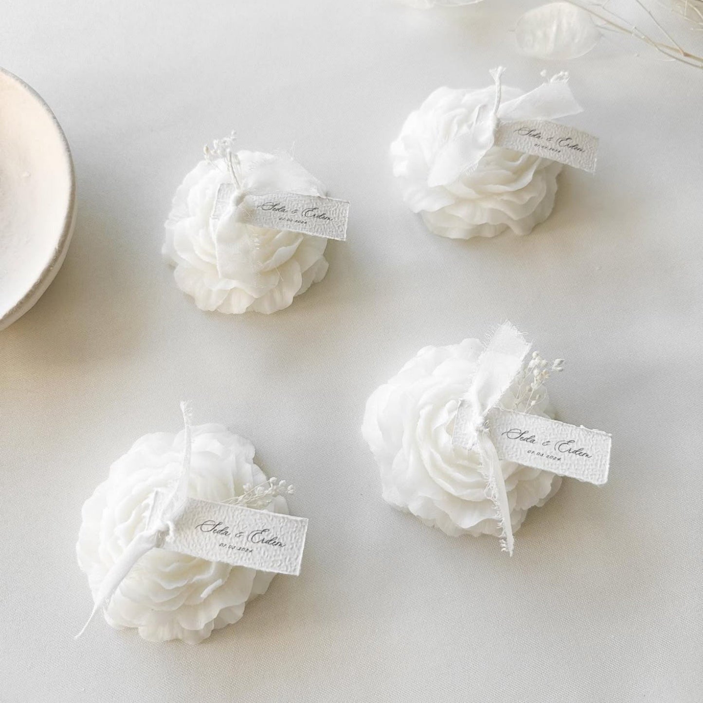 Wedding Flower Candle Favors for Guests