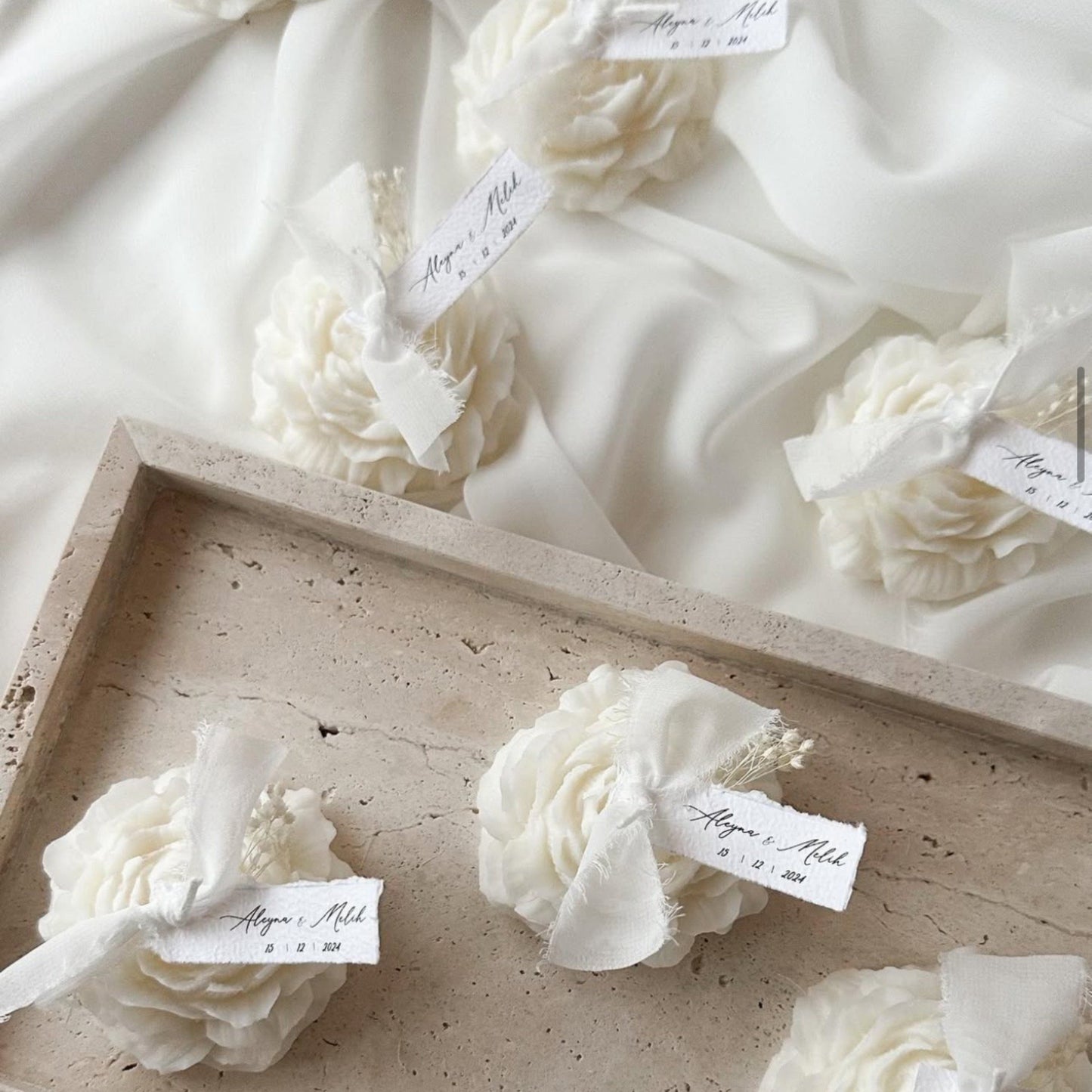 Wedding Flower Candle Favors for Guests