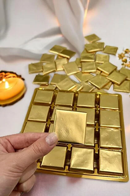 Gold or Silver foil Milk Chocolate Neapolitans, Minimalist Chocolates, Engagement Gifts
