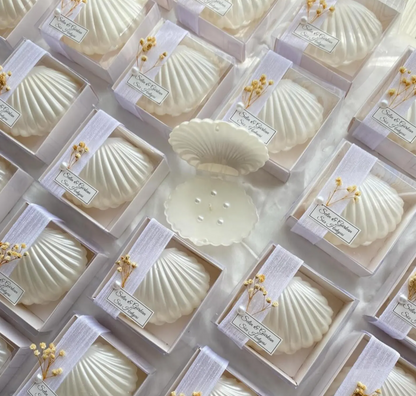 Oyster Candle Favors with Pearls