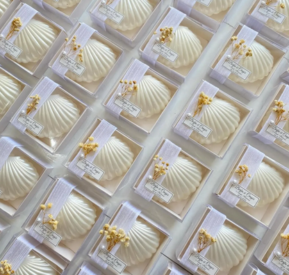 Oyster Candle Favors with Pearls