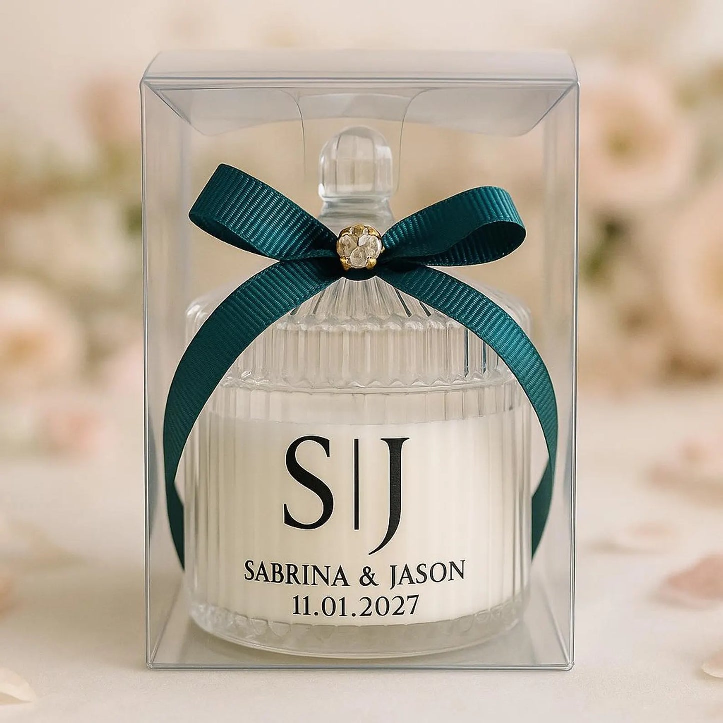 Personalized Soy Wax Wedding Favor Candle