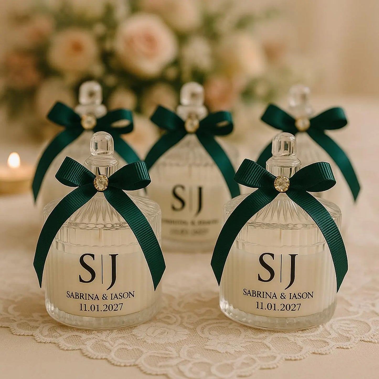 Personalized Soy Wax Wedding Favor Candle