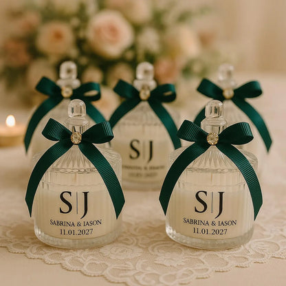 Personalized Soy Wax Wedding Favor Candle