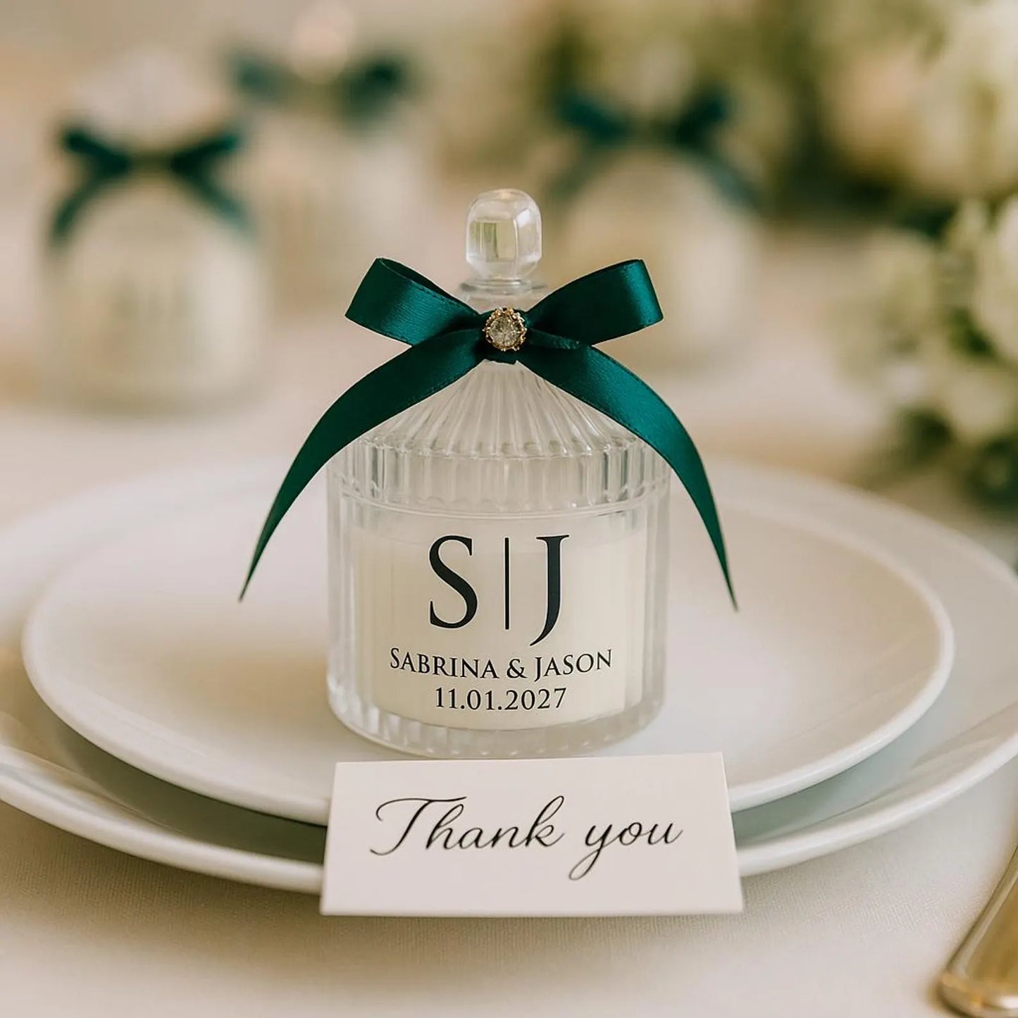 Personalized Soy Wax Wedding Favor Candle